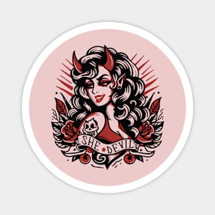 Retro Devil Girl Magnet